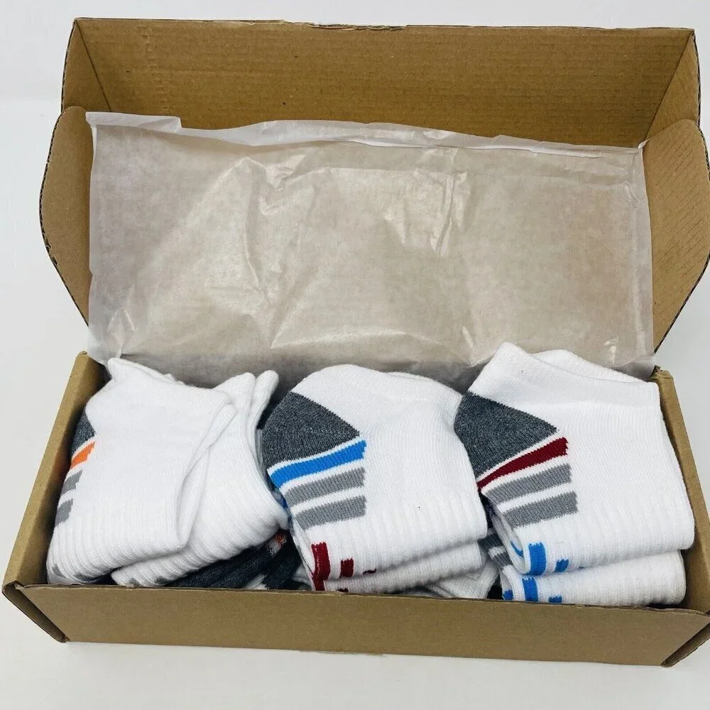 Ecoey Toddler Boys Medium 11-4 No Show Cushioned Athletic Running‎ Socks 12 Pack